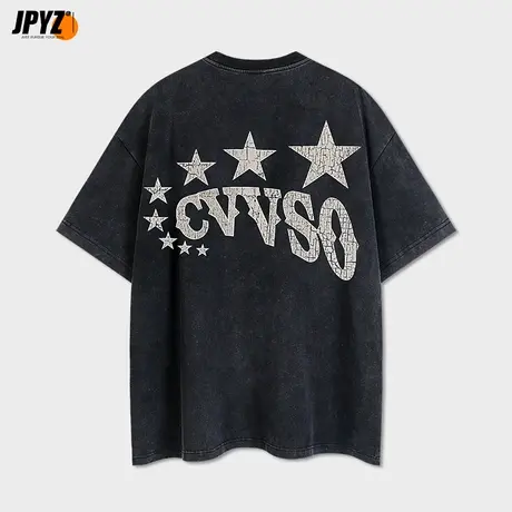 重磅t恤男夏季衣服美式高街半袖潮牌潮流印花男装短袖纯棉上衣商品大图