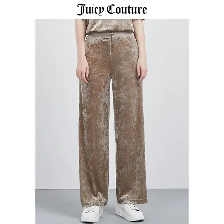Juicy Couture橘滋裤子女夏季新款天鹅绒长裤针织休闲阔腿裤薄款商品大图