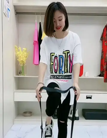 宽松慵懒风开叉印花短袖T恤女中长款2023韩版夏洋气百搭半袖上衣图片