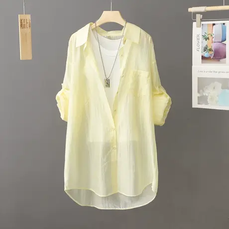 薄款微透防晒衣女2023夏季新款很仙仙女防晒衬衣百搭衬衫外套透气图片