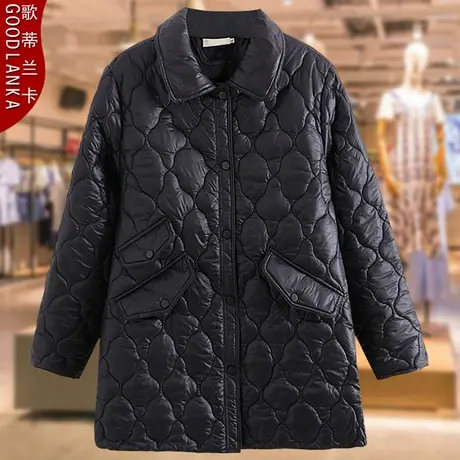 中老年妈妈装秋冬新款羽绒服棉衣洋气中长款加肥加大码女棉服外套商品大图