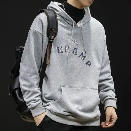 秋季字母卫衣男连帽秋冬潮ins胖子加肥加大宽松大码男士上衣长袖图片