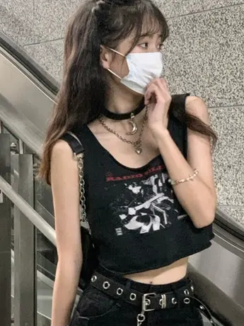 纯棉吊带坎肩背心内搭无袖t恤女夏季设计感小众外穿短款辣妹上衣商品大图