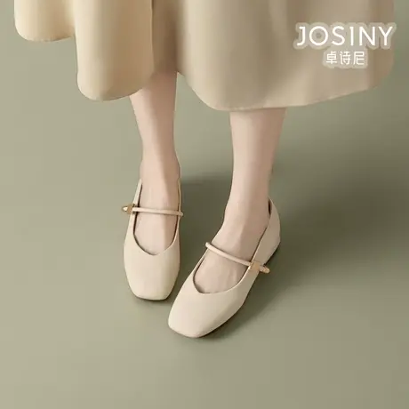 卓诗尼2024春款新款鞋子玛丽珍女鞋低跟鞋平底商场同款4J1A12471商品大图