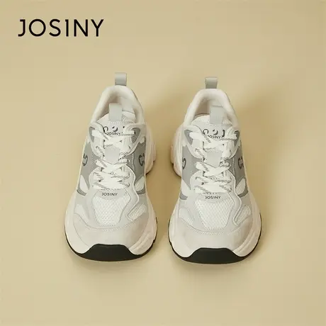 Josiny/卓诗尼老爹鞋女款2024新款春季百搭运动鞋厚底增高小白鞋商品大图