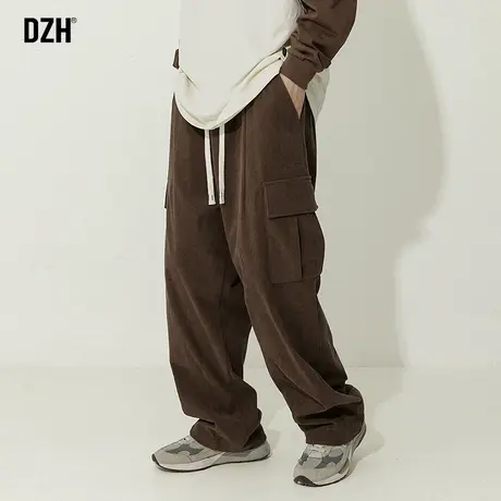 男士工装裤复古美式灯芯绒裤子男秋季潮牌男裤新款宽松裤直筒长裤商品大图