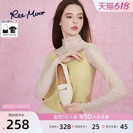 REEMOOR睿慕2025春新款通勤舒适圆头乐福鞋小皮鞋豆豆鞋一脚蹬女图片