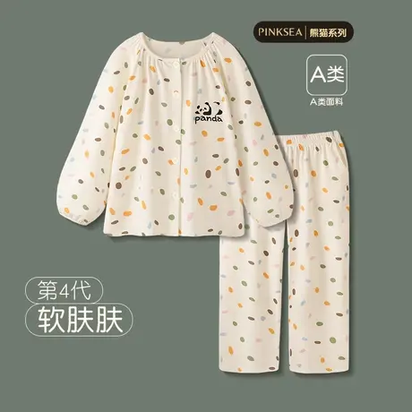 睡衣女款春秋新款A类居家服柔软莫代尔棉熊猫长袖女士家居服套装图片