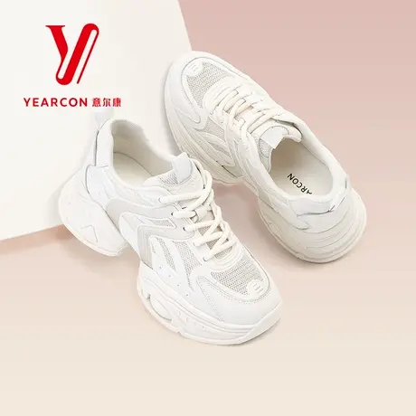 意尔康女鞋2025新款夏季老爹鞋女厚底增高休闲鞋子百搭网面运动鞋商品大图