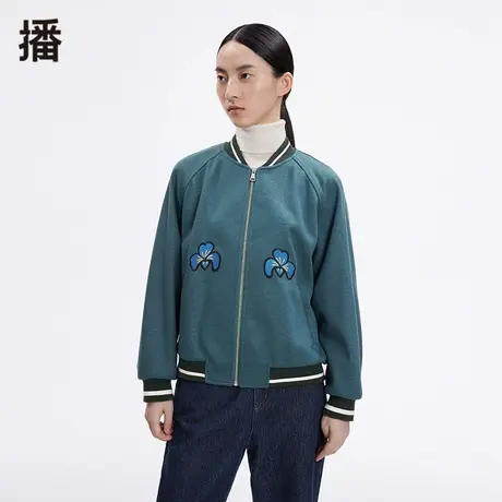 【播奥莱】播简约舒适休闲宽松棒球服冬季短外套女DDP4WD4903图片