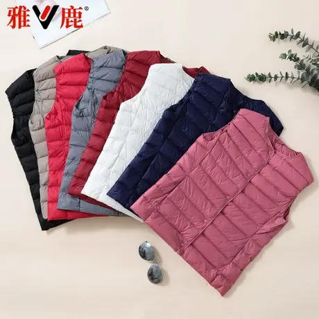 雅鹿正品特价2024秋冬轻薄羽绒服女短款妈妈羽绒马甲老年背心内胆图片