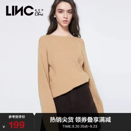 LINCCHIC金羽杰轻软质地羊毛羊绒毛衣针织衫女上衣2011106图片