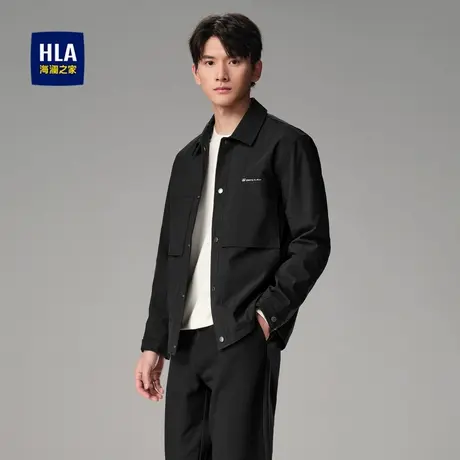 HLA/海澜之家干练翻领夹克国民臻品按扣门襟休闲外套男图片