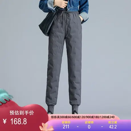 羽绒裤女2023冬新款加厚保暖束脚裤外穿鸭绒时尚工装宽松显瘦棉裤商品大图