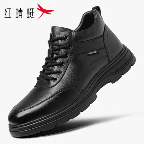 红蜻蜓男鞋冬季鞋子男士高帮运动休闲皮鞋男真皮加绒保暖棉鞋冬天商品大图