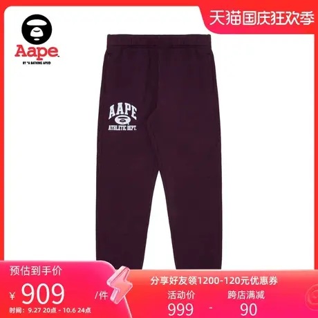 Aape旗舰店男装秋冬字母刺绣口袋薄绒束脚休闲长裤卫裤A639XBL图片