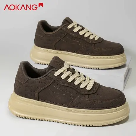 奥康男鞋2025新款秋季休闲板鞋男款透气增高百搭运动时尚鞋复古男商品大图