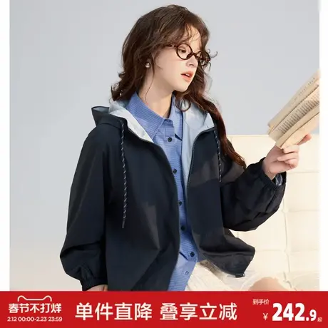 唐狮2026春季女连帽超短款外套休闲百搭时尚女式外套高级感潮流图片