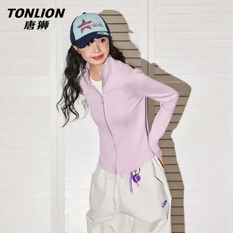 唐狮官方修身卫衣外套女2026新款春季短款立领开衫显瘦拉链上衣VC图片