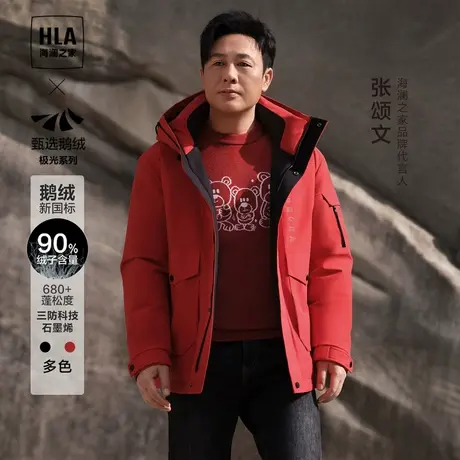 HLA/海澜之家张颂文同款极光鹅绒羽绒服2023秋冬新款三防外套男商品大图