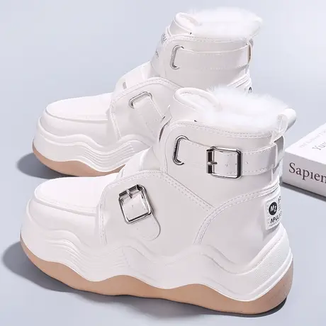 厚底雪地靴女2023新款冬季加绒加厚东北大棉鞋百搭防滑高帮棉靴子图片