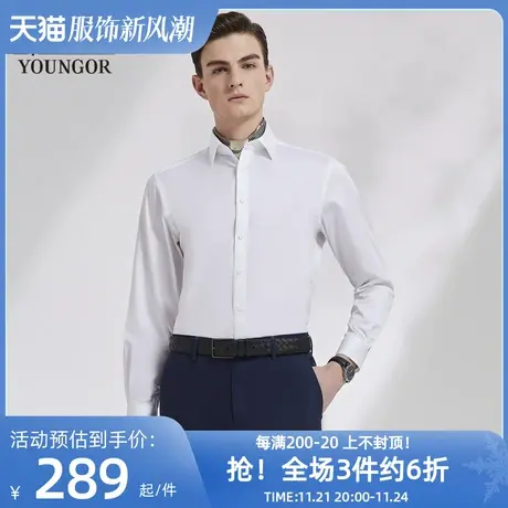 雅戈尔奥莱 男装商务休闲新款长袖衬衫正装修身衬衣男商品大图