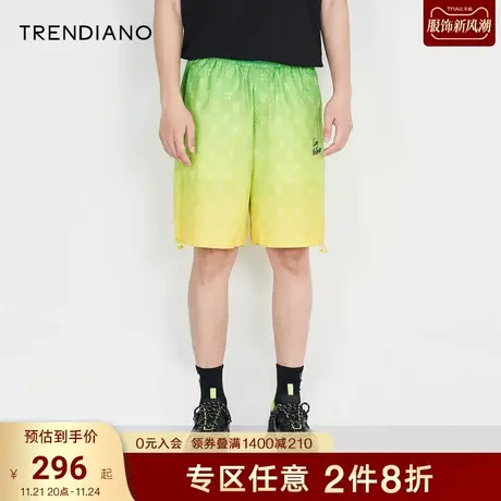 TRENDIANO官方潮牌男装秋季新款渐变色梭织休闲运动短裤男士商品大图