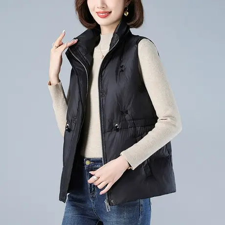 羽绒服背心马夹女秋冬季新款宽松加大码女装中年妈妈宽松保暖外套图片