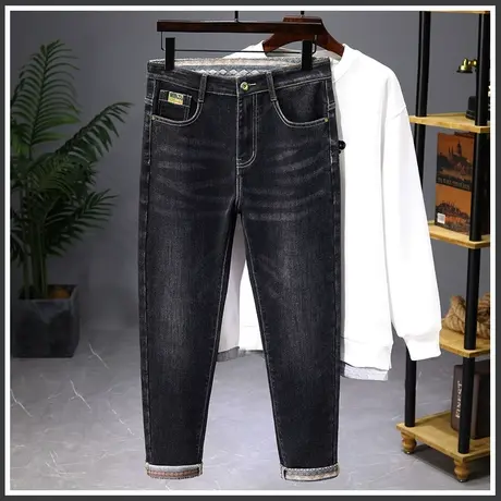 秋季男款宽松直筒复古风休闲牛仔裤春秋款高端水洗男裤子秋天男装图片
