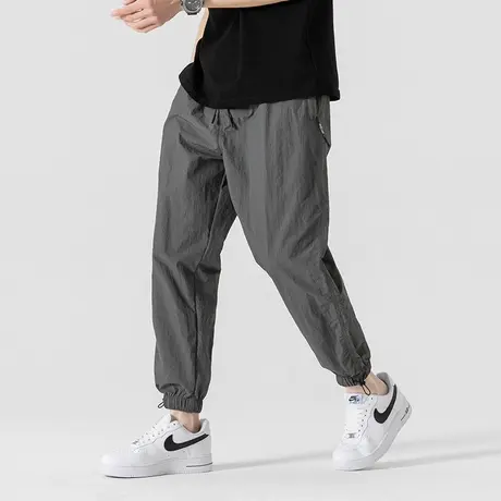 男士灰色运动速干裤男夏季薄款宽松休闲裤男款2023新款美式长裤子商品大图