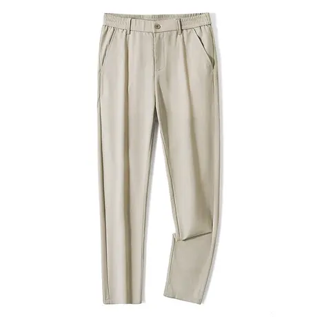 夏季超薄款冰丝休闲裤子修身直筒长裤宽松春秋款百搭小西裤新款男商品大图