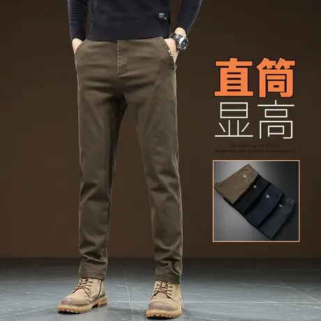 男装弹力修身小直筒休闲裤子秋冬季男士男款西装商务西裤2024新款商品大图