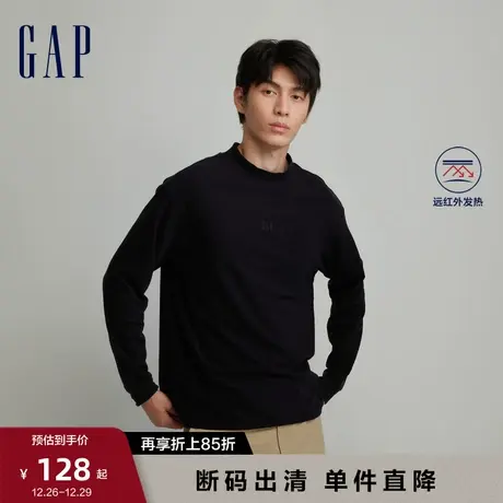 【断码优惠】Gap男装春秋半高领发热保暖长袖T恤休闲上衣810620商品大图