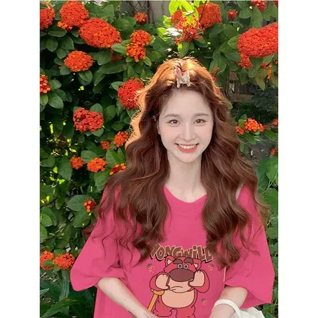 纯棉短袖t恤女夏季2023新款宽松设计感小众学院风半袖上衣小个子商品大图