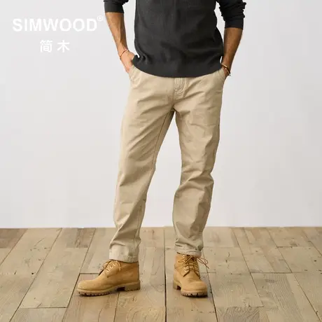 Simwood简木男装【RS04合体直筒】秋季320g碳磨重水洗复古休闲裤商品大图
