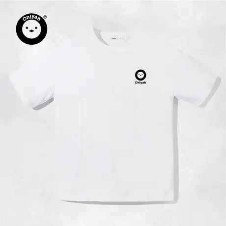 Ohlyah设计师原创卡通品牌小萌鸡胸花重磅纯棉中性短袖T恤男女款图片