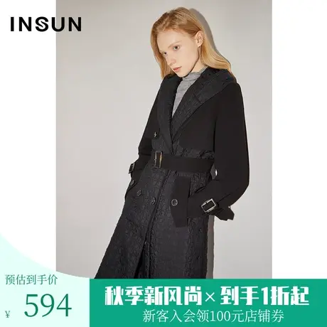 恩裳COVER冬季2022潮流大身绗棉设计保暖不臃肿通勤风衣外套图片