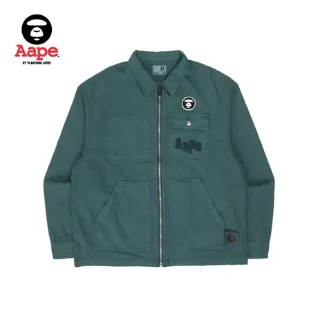 Aape旗舰店男装春夏多口袋猿颜潮流字母刺绣贴布工装夹克7583XXK商品大图