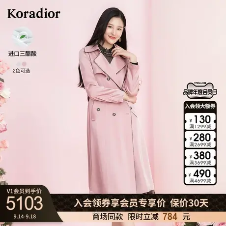 珂莱蒂尔女装三醋酸风衣女中长款休闲外套女2023年春夏新款图片