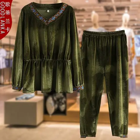 40-50岁中年妈妈春装休闲两件套加大码宽松洋气时尚妈妈运动套装商品大图