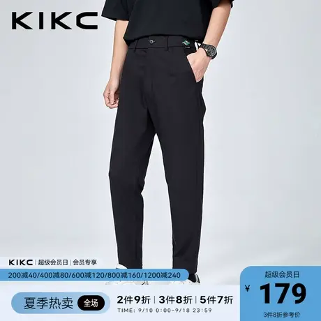 kikc休闲裤男2023春夏新款商场同款商务潮流刺绣百搭弹力直筒裤子图片