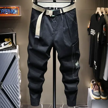 夏季薄款潮牌工装裤男宽松束脚男士休闲长裤子男哈伦裤百搭运动裤商品大图