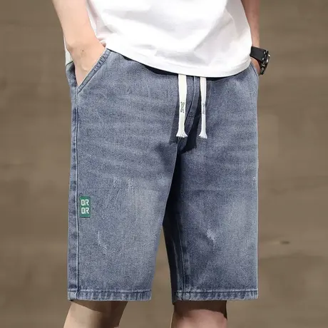 五分牛仔短裤男士夏季薄款四分休闲马裤六分中裤男裤子大裤头外穿商品大图