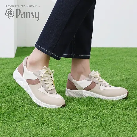 Pansy日本鞋子女运动休闲鞋一脚蹬防滑轻便妈妈鞋鞋子春款女鞋商品大图