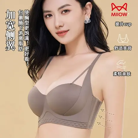 猫人内衣女聚拢小胸显大平胸专用无痕收副乳防下垂提拉美背文胸罩图片