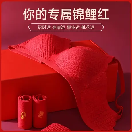 本命年内衣套装女小胸显大上托聚拢收副乳防下垂文胸开运内衣礼盒商品大图