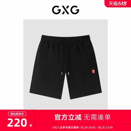 GXG男装商场同款 短裤华夫格宽松分割拼接 23年夏季新品商品大图