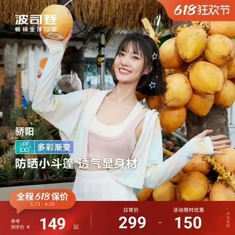 【明星同款】波司登防紫外线UPF100斗篷冰丝凉感透气短款防晒衣女商品大图
