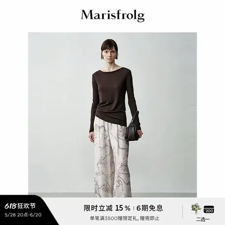 【艺术家灵感】玛丝菲尔秋时尚艺术水墨印花直筒休闲裤女商品大图