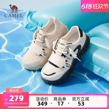 骆驼女鞋2025夏季新款厚底增高运动鞋女复古潮流时尚休闲板鞋商品大图